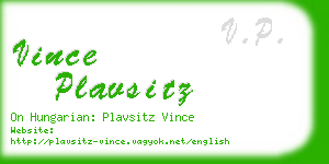 vince plavsitz business card